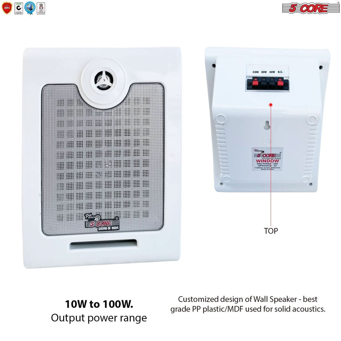 5Core high performance outdoor speakers, ceiling mount wall speakers 50W RMS, 4Ohms