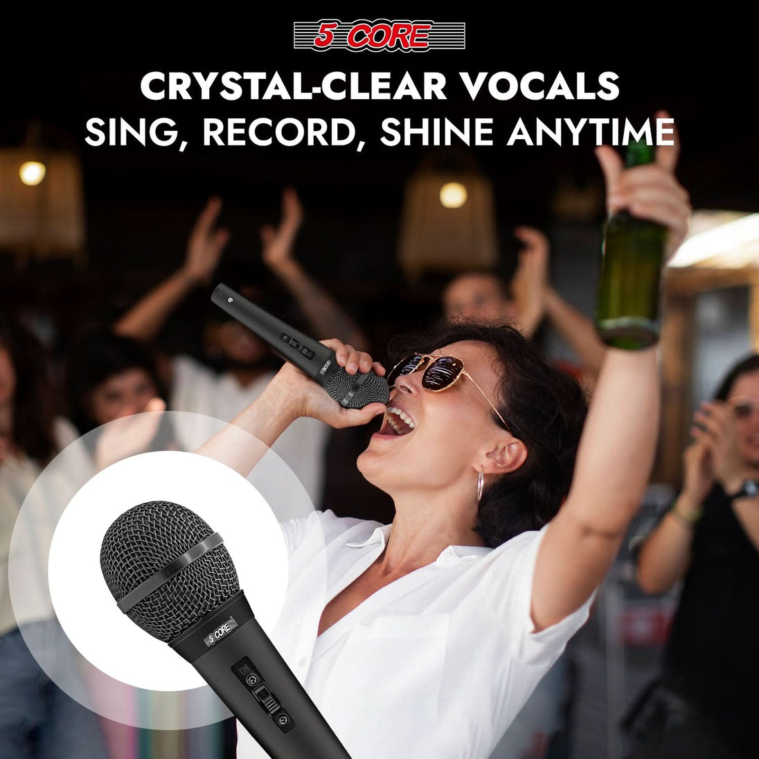 5Core micrófono dinámico XLR de mano para karaoke y estudio