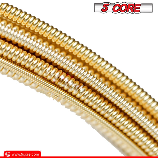 Set of 6 heavy duty steel acoustic guitar strings 0.010-0.047 gauge