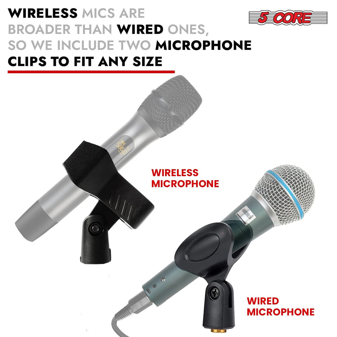 Universal microphone stand with sturdy round base for stability