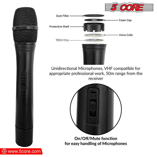 Wireless microphone with VHF fixed dual frequency