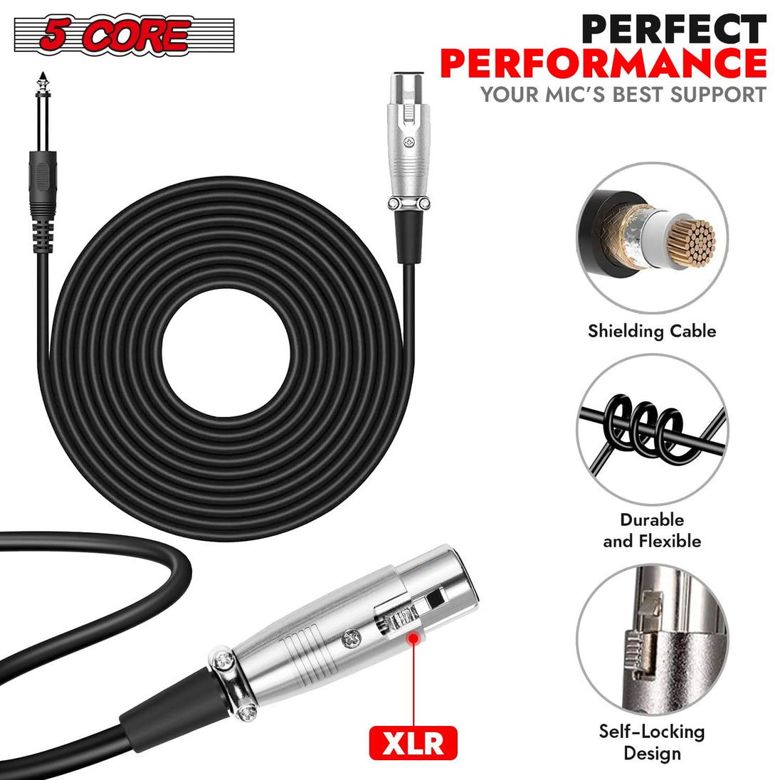 5Core XLR dynamic mic for vocals live music podcast or events