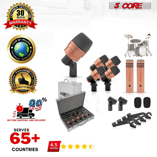 Dynamic microphones set for drum and percussion instruments