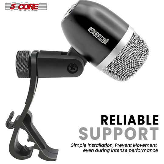5Core Conga Mic Snare Tom Microphone Drum Kit Condenser XLR Instrument Mics BLACK