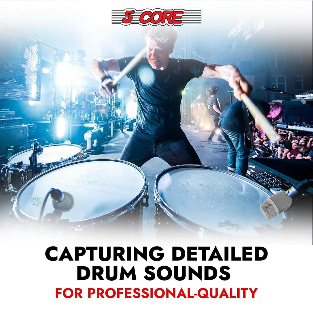 Grey dynamic microphone for percussion instruments