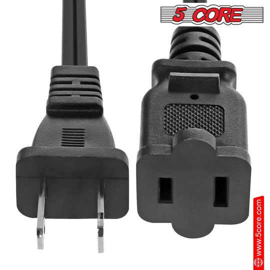 One piece AC power adapter cord for extending plug distance