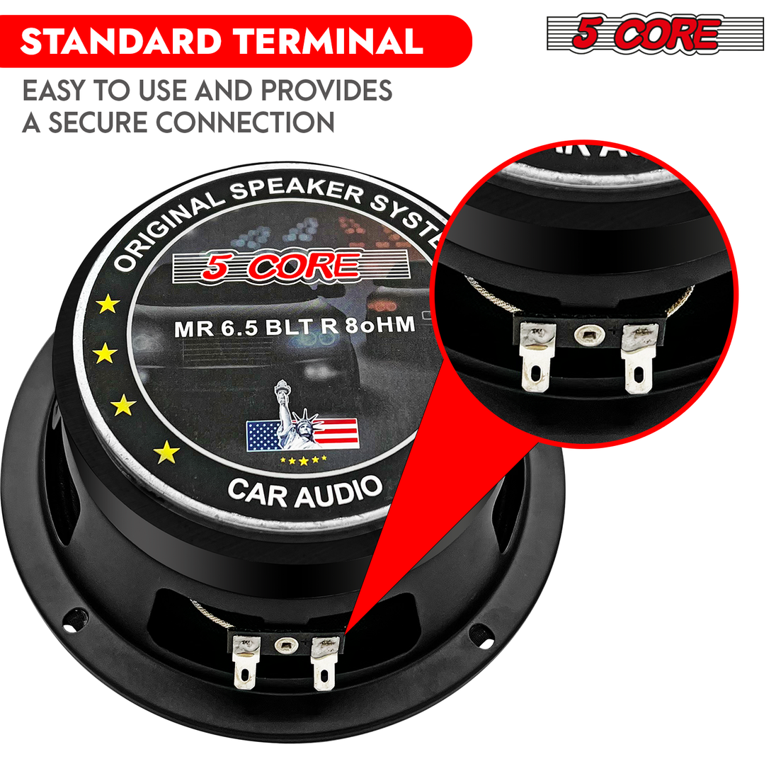 6.5 inch midrange speaker and tweeter set with 500W PMPO subwoofer power
