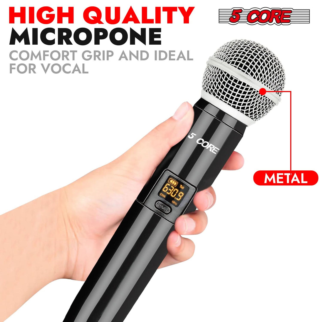 Dynamic handheld microphone for karaoke and studio use