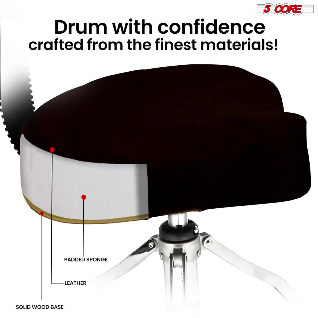 Adjustable sponge padded drummer seat for long practice sessions