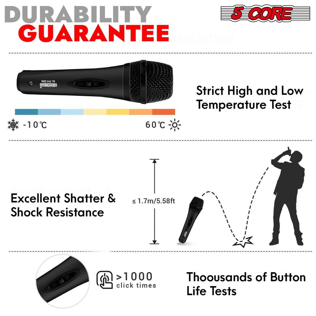 Durable dynamic microphone for stage and studio applications