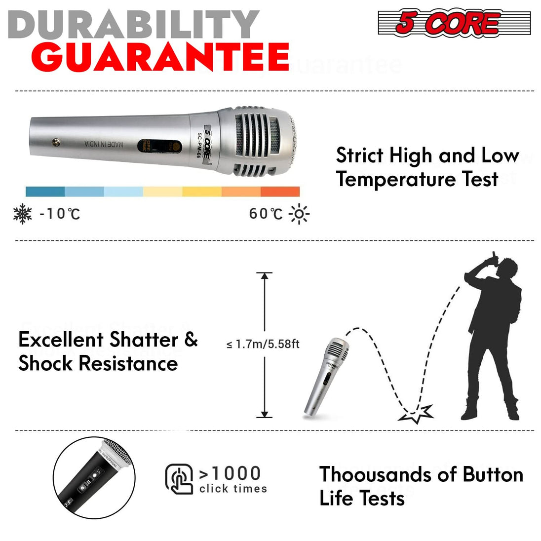 Karaoke dynamic microphone with XLR for clear sound output