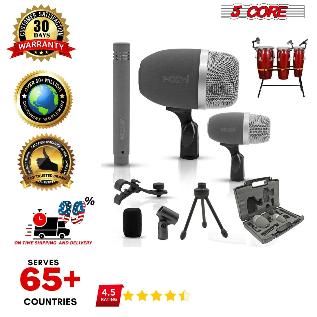 Professional 5Core conga and snare microphone with XP technology