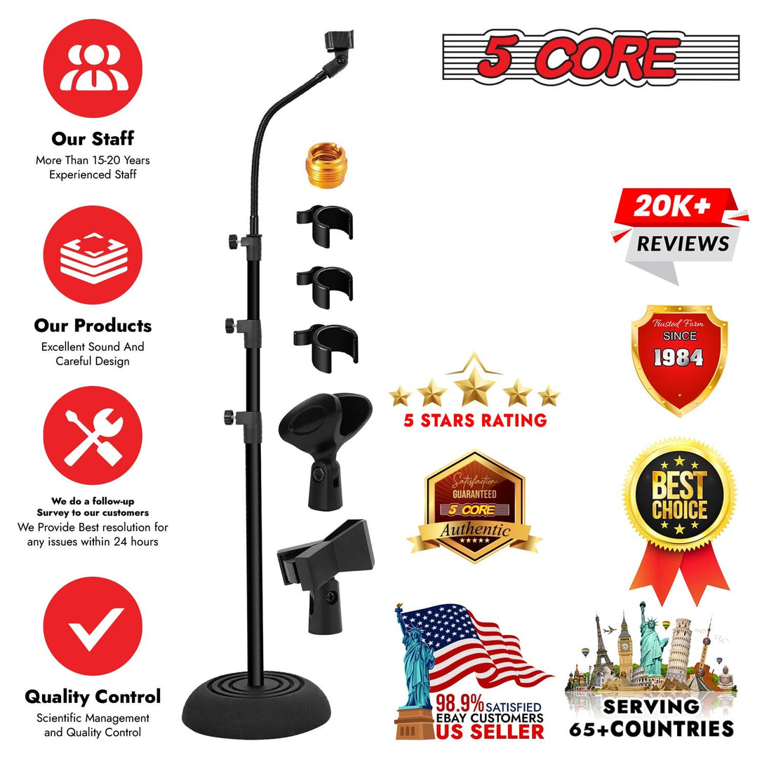 Adjustable Universal Heavy Duty Gooseneck Microphone