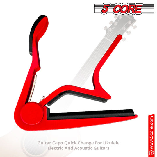 5 Core Capo Acoustic Electric Guitar 6 String Kapo Pair Classic Clip For Banjo Mandolin Ukulele