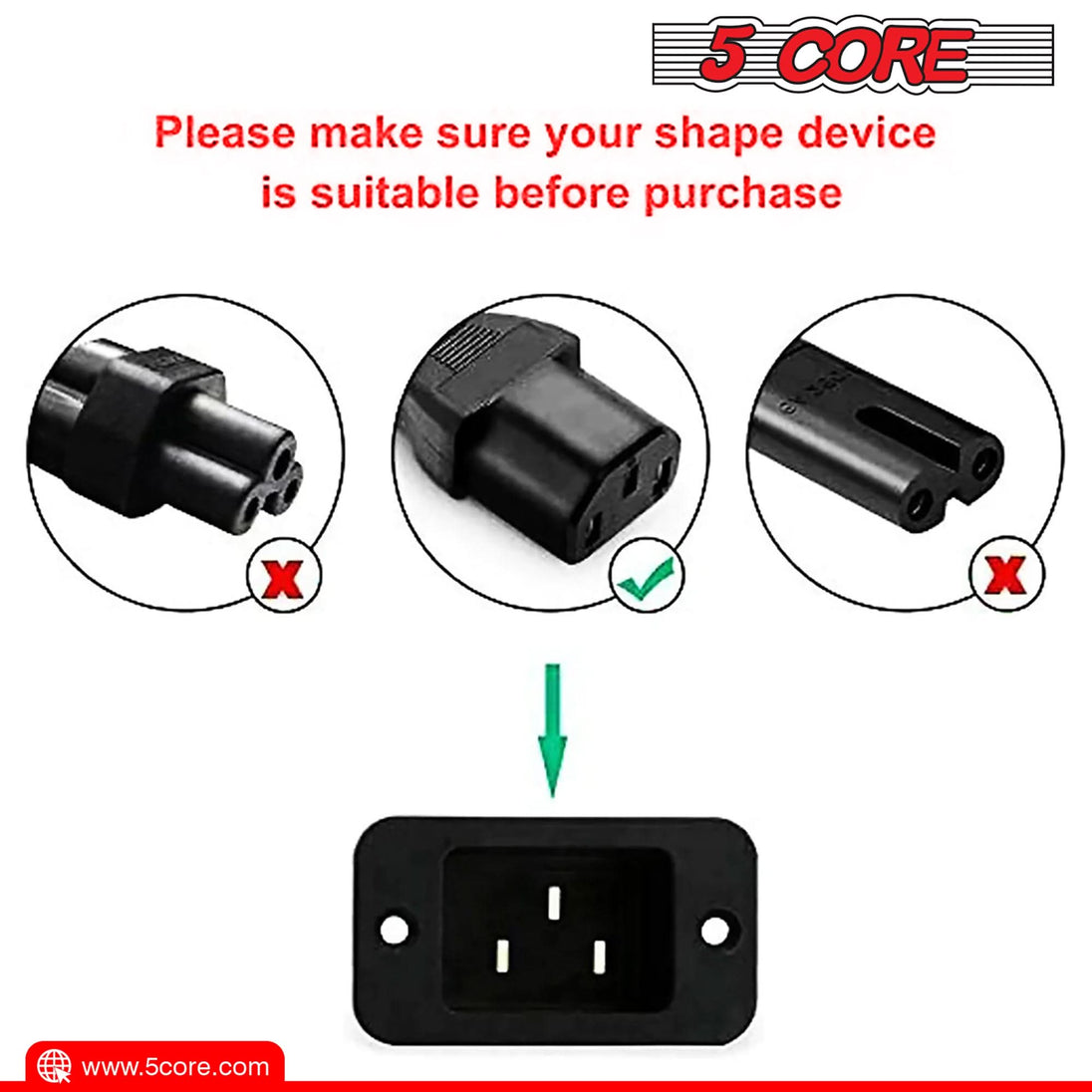 Safe and secure 2 prong power cable for home electronics