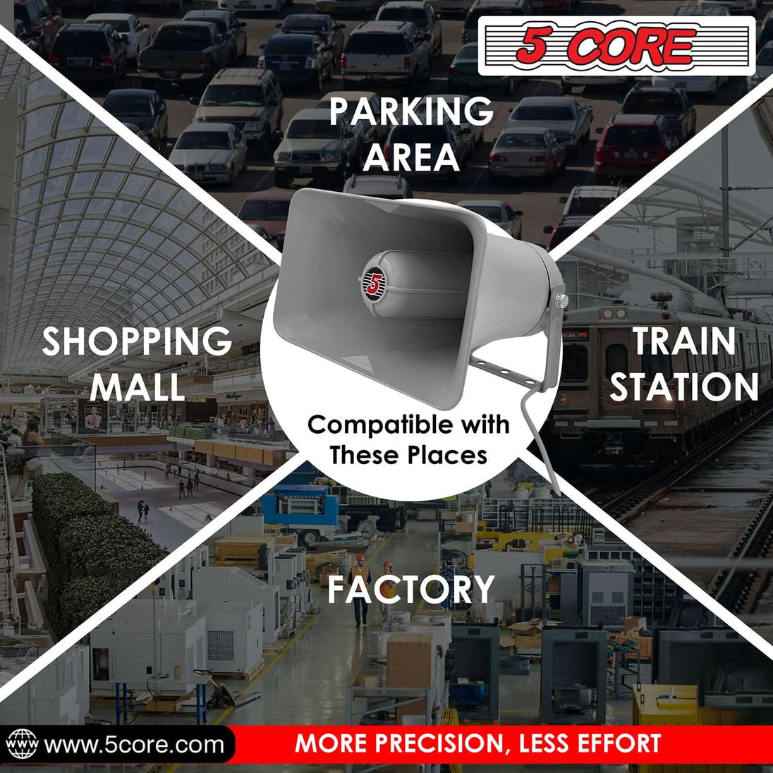 5Core siren PA horn speaker 6" x 10" outdoor 200W PMPO loud driver horn