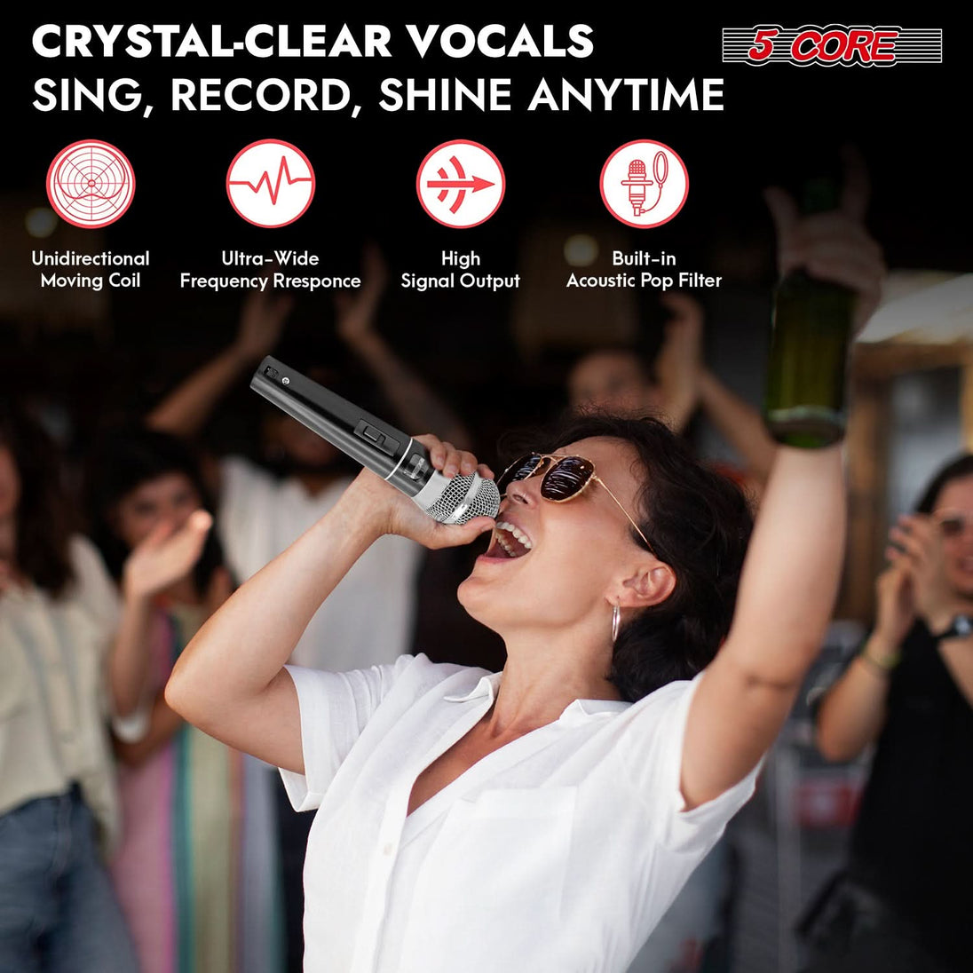 Compact 5Core XLR microphone dynamic design for portability and quality