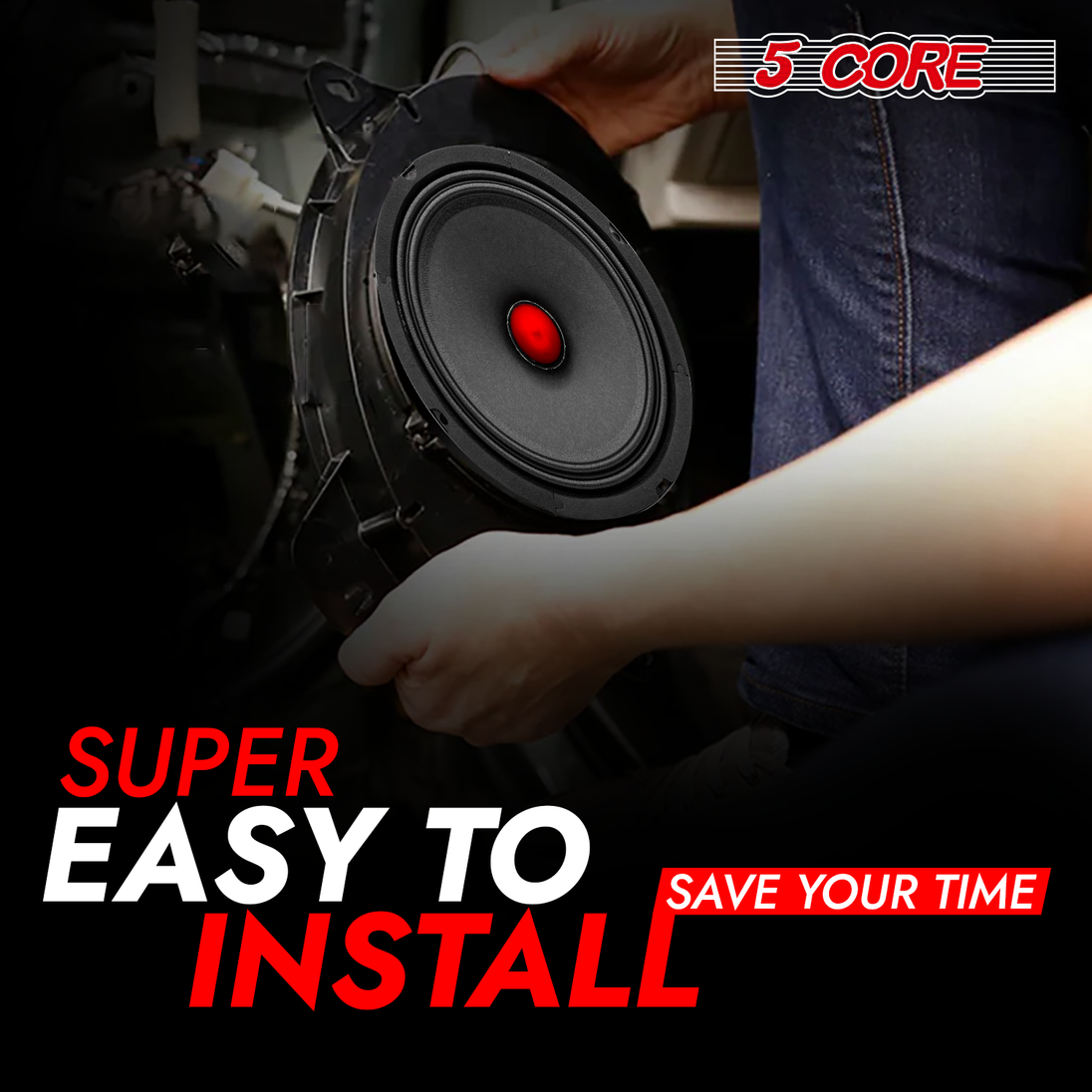 5Core combo pack of midrange speakers and tweeters with powerful PMPO ratings