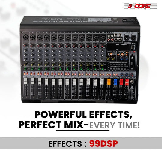 Durable 12-channel mixing desk for events and gigs