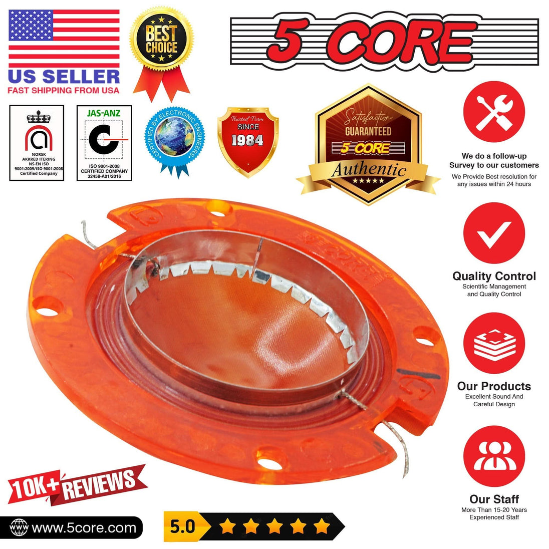 5Core 2-inch phenolic voice coil diaphragm for horn driver compression