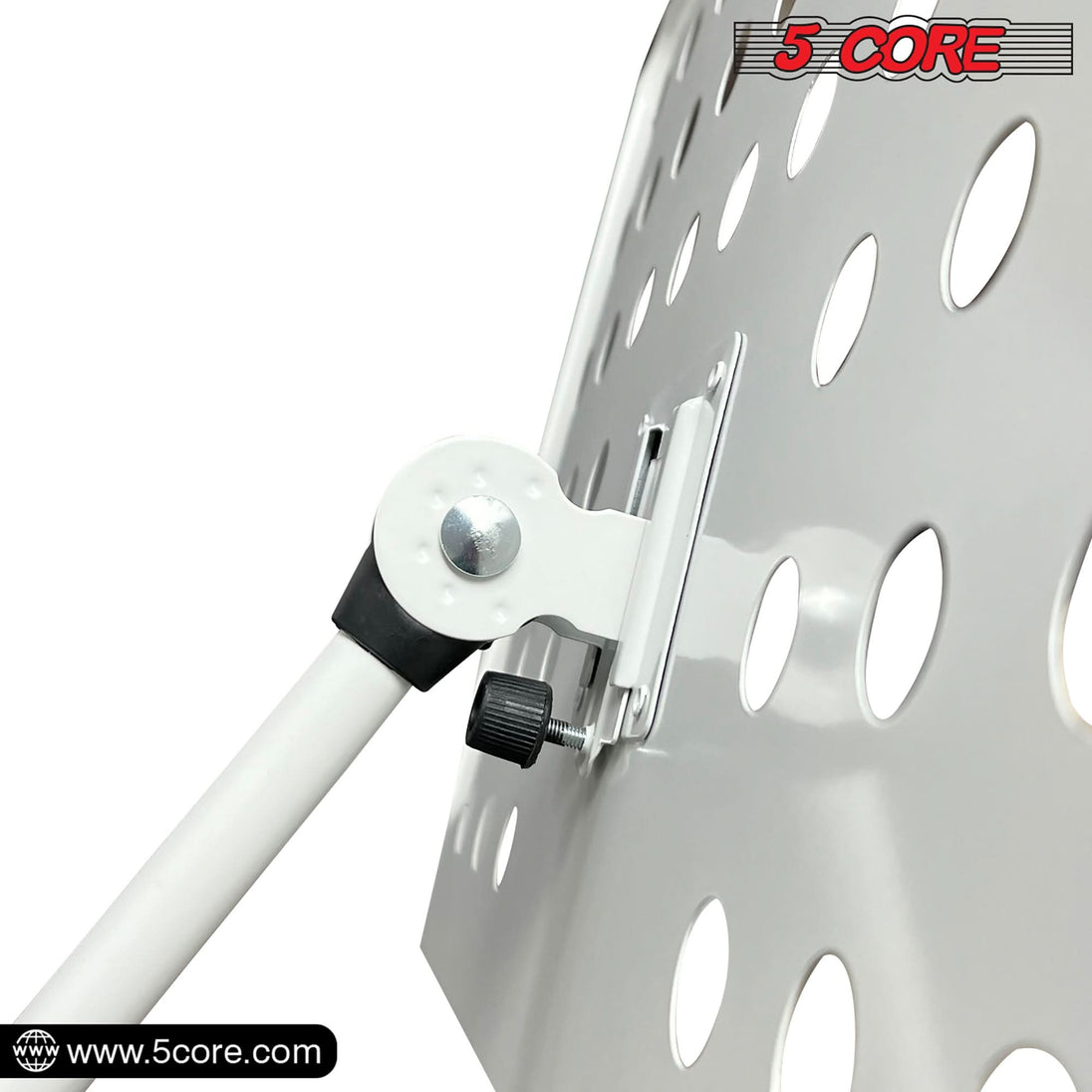 Portable white music stand 5Core tripod folding adjustable for performers