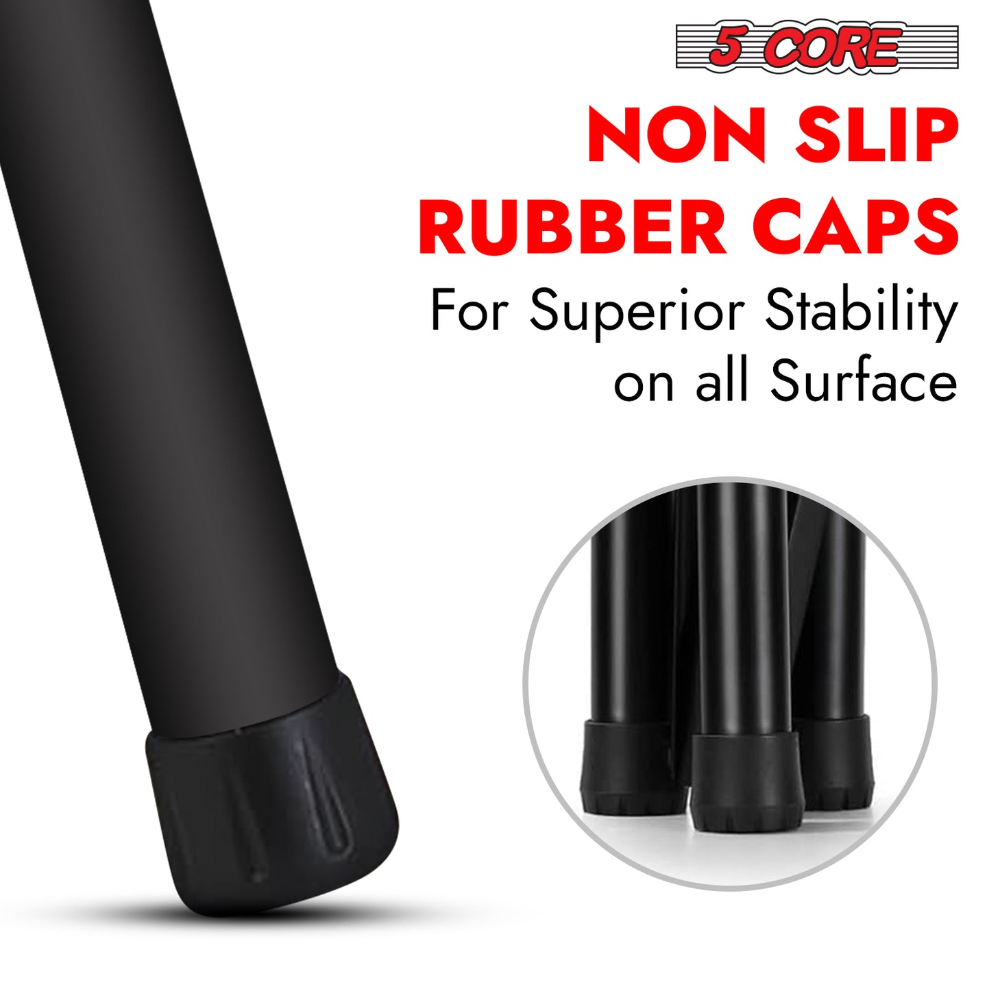 Adjustable 72 inch black speaker stand by 5Core for audio setups