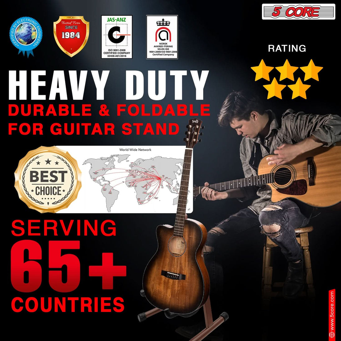 Guitar stand floor A frame foldable music accessories