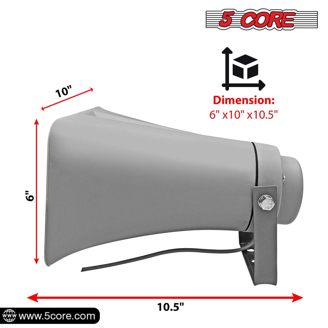 5Core outdoor PA horn speaker 6" x 10" siren loudspeaker 200W PMPO loud driver horn
