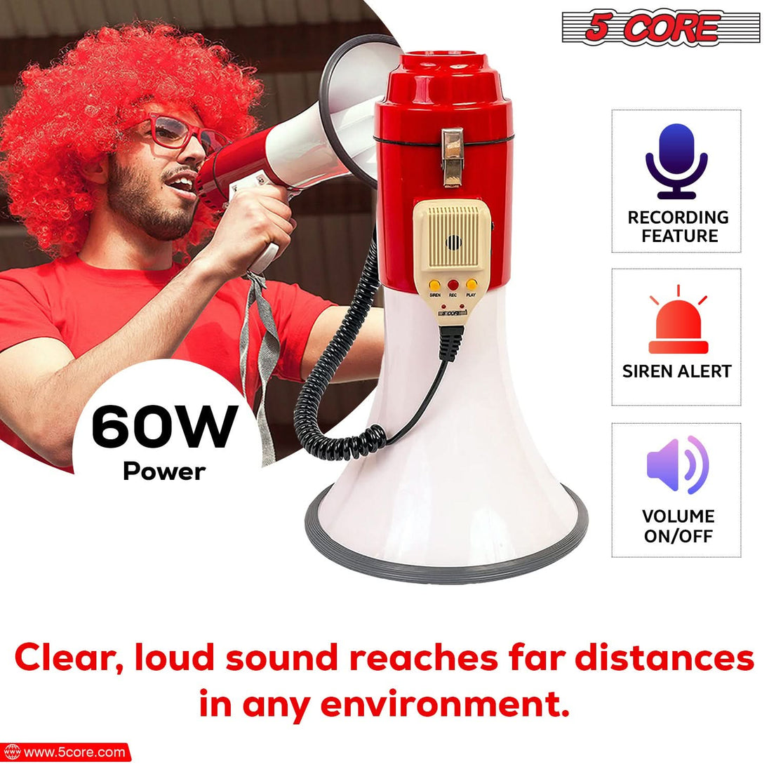 Non-rechargeable cheer megaphone designed for reliable use