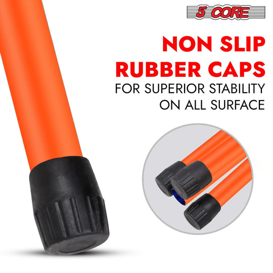 Adjustable orange 5Core floor speaker stands for DJ studio monitor use