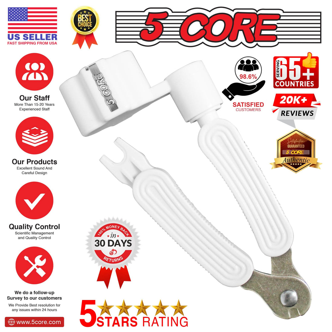 Guitar string winder with bridge pin remover and cutter