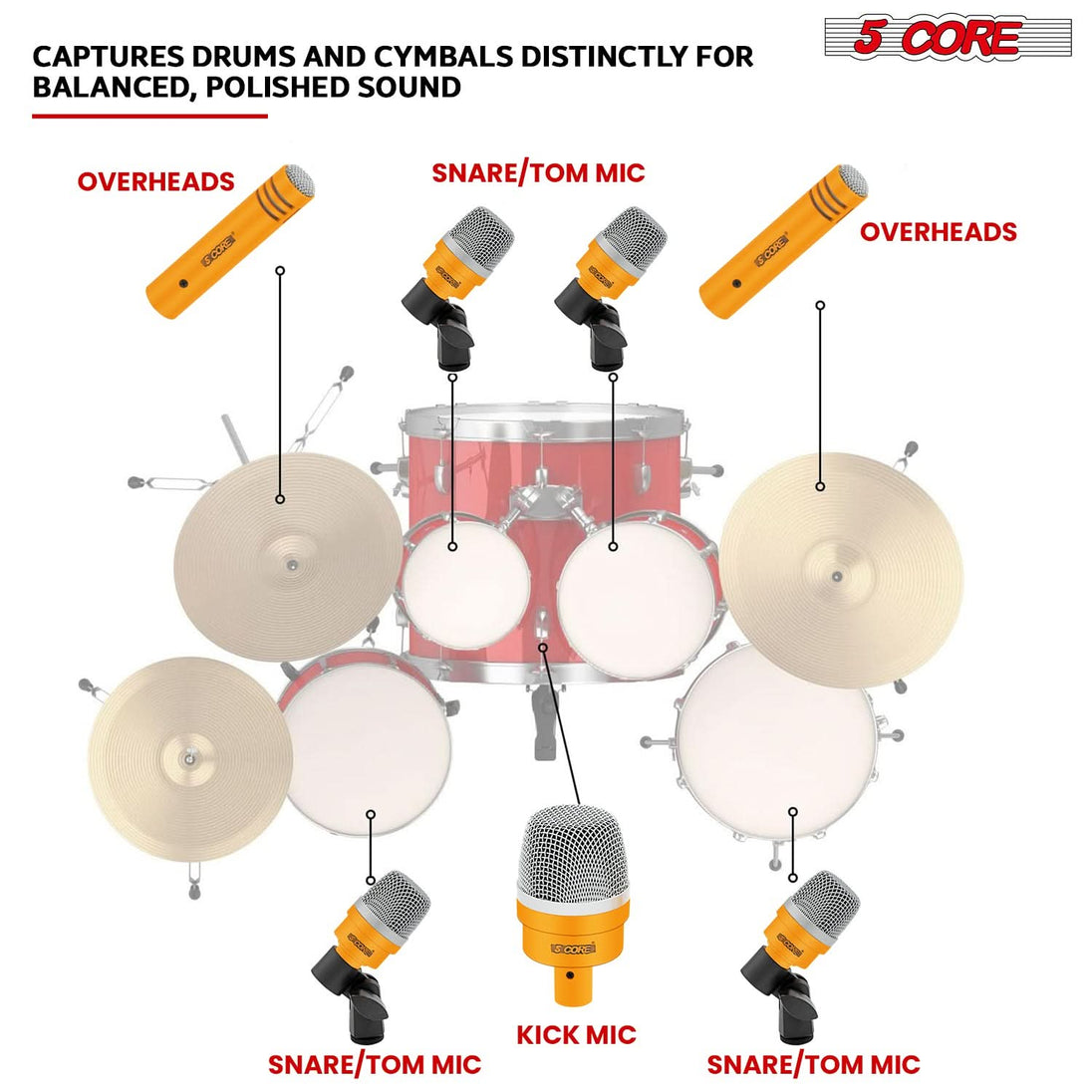 High-performance snare/tom mic delivering tight and punchy drum tones.
