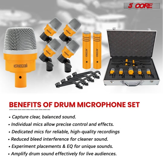 Drum mic set receives great user feedback for live and recording performance.
