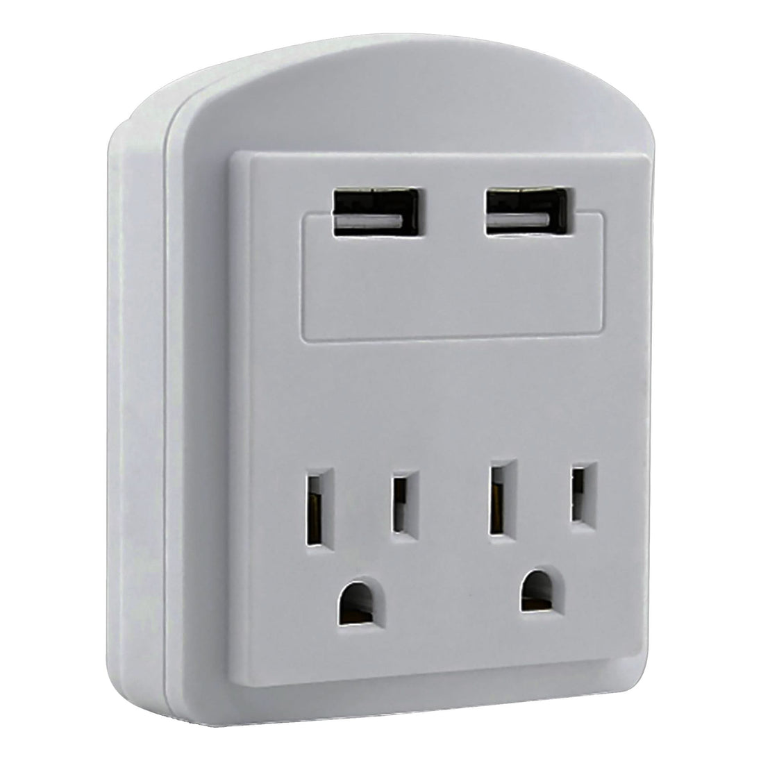 5 Core travel plug adapter with dual USB ports and surge protection