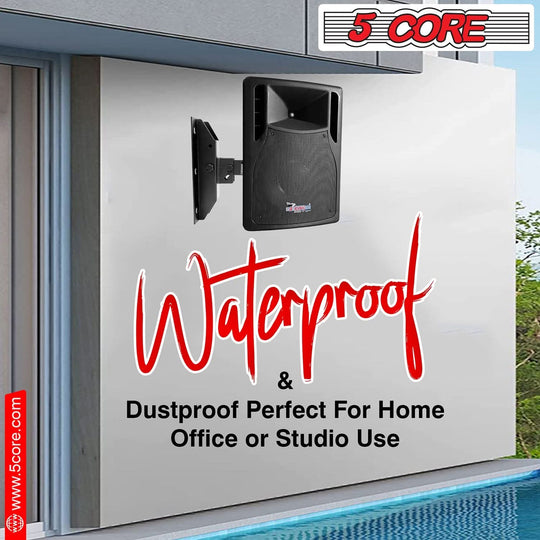 Heavy-duty wall mount for speakers by 5Core with tilt & swivel