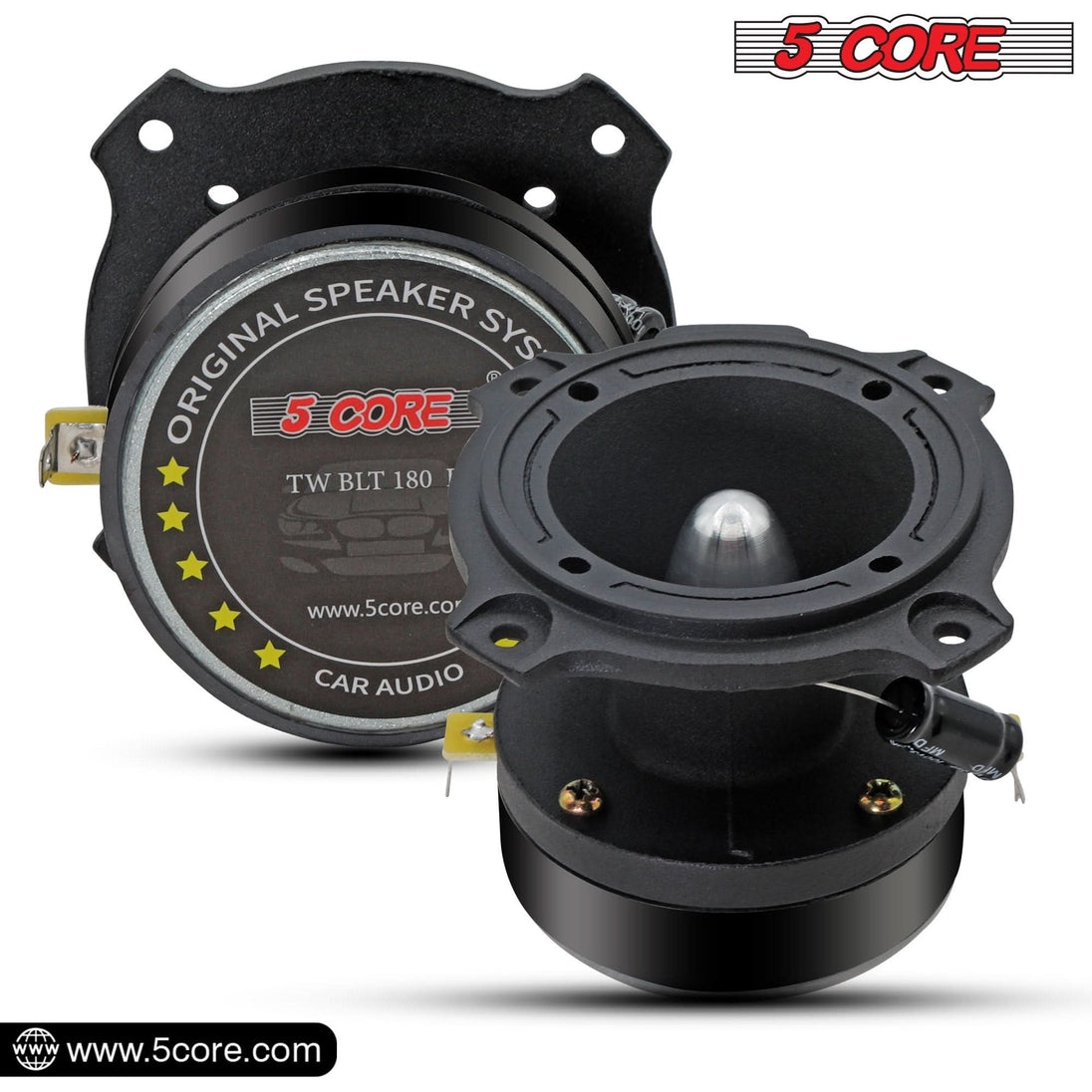 High-quality 5Core 6.5 inch midrange door speaker with 580W PMPO and tweeters