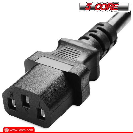 5Core AC adapter extension cable with 125V 13A rating