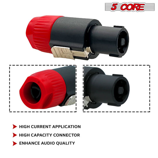High performance 5 Core speaker adapter set with durable audio jacks