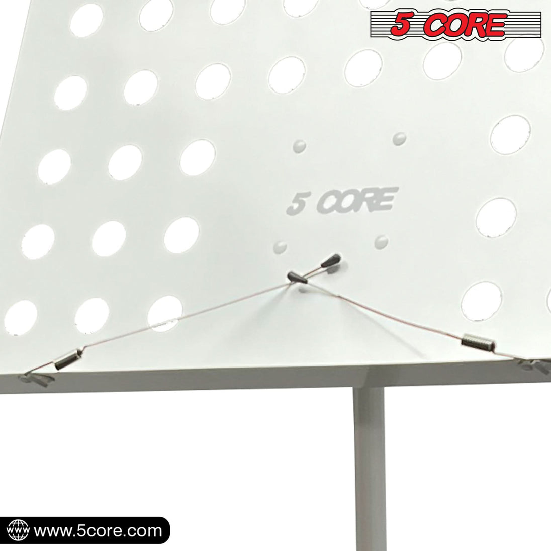 Folding music stand white tripod style by 5Core for sheet note support