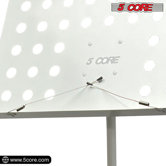 Folding music stand white tripod style by 5Core for sheet note support