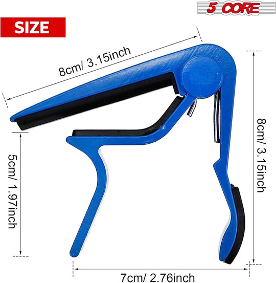 5 core capo acoustic electric guitar 6 string kapo 2 pair quick and easy adjustment classic clip for banjo mandolin - 5Core high quality product image