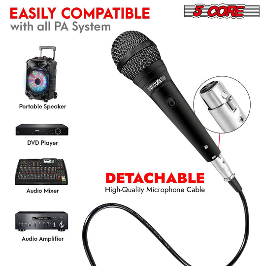 Dynamic vocal microphone from 5Core with XLR cable input
