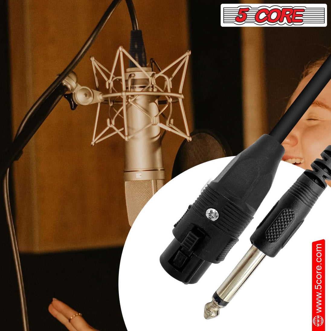 Professional TRS to XLR female cables for studio or stage use