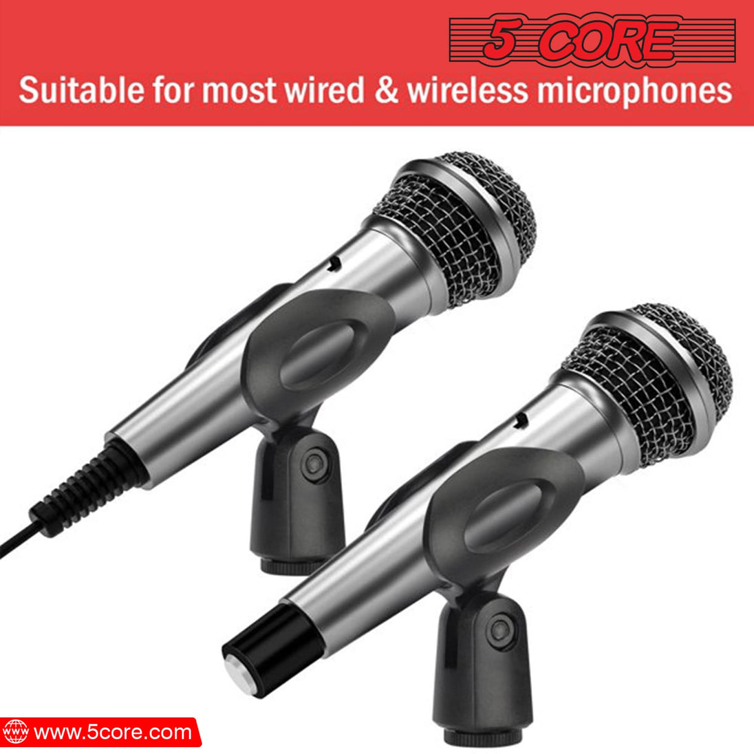 Durable mic clip holders set with screw adapters for easy installation