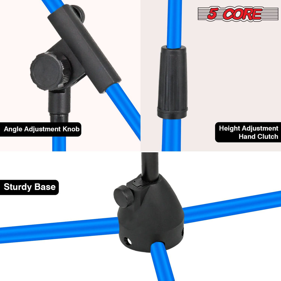 Sleek 5Core microphone holder with tripod base for easy transport