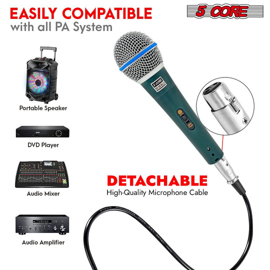 5Core XLR dynamic microphone, professional karaoke handheld mic