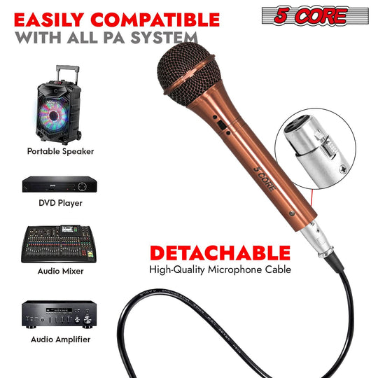 Sturdy handheld singing mic by 5Core for professional audio output