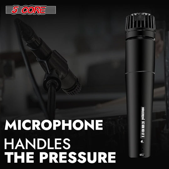 5Core XLR mic with durable metal body for stage and studio use