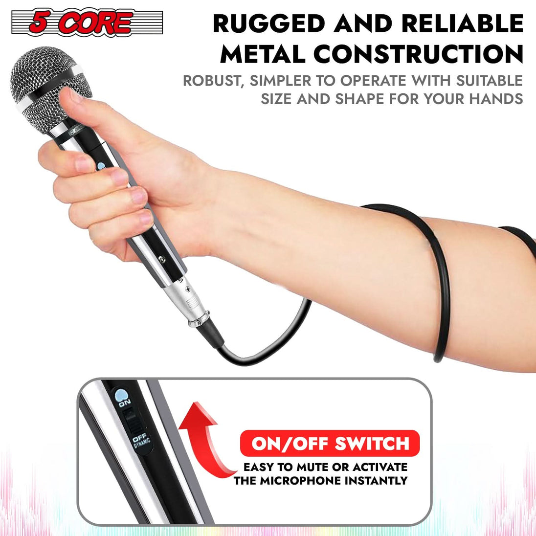 5Core handheld dynamic microphone XLR mic for studio and events