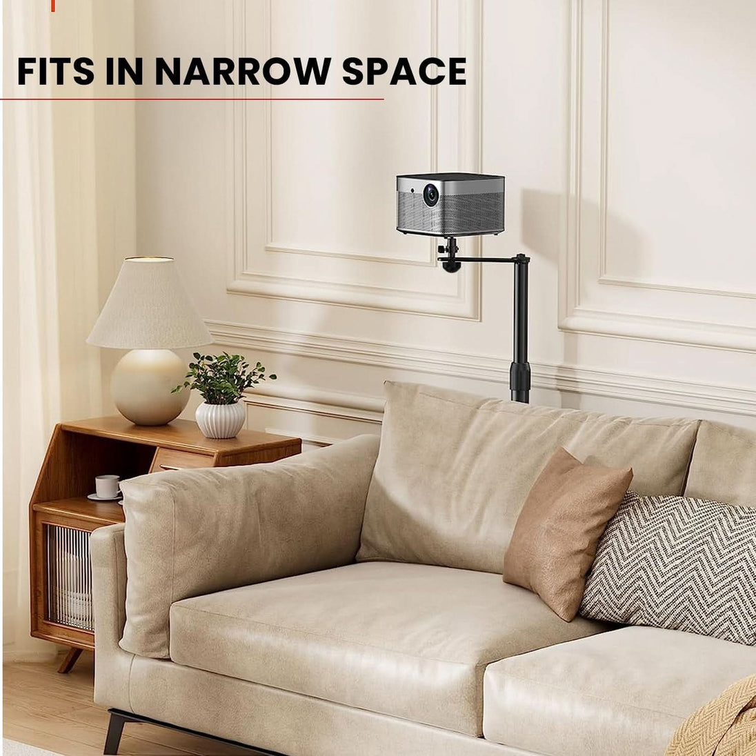 Adjustable 5Core floor stand with secure projector platform